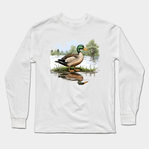 Mallard Long Sleeve T-Shirt by zooleisurelife